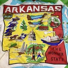 Vintage Arkansas Scarf  The Wonder State Rolled Edge Bull Shoals Hot Springs 29 
