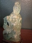 Antique Carved Fluorite Hardstone Jade Chinese Buddha Kwan Yin    Read Notes  