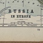 Antique 1903 Map Of Russia In Europe 14   x11   