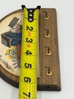 Vtg Handmade Wood Wall Plaque Hanging Key Rack Hook Folk Art Plants Birdhouse