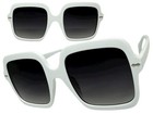 Oversize Exaggerated Vintage Retro Style Sunglasses Large Big Square White Frame