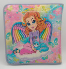 Vintage Lisa Frank Angel Cat Zip Binder Glitter 3 Ring Pastel Butterfly Y2k