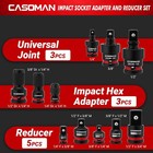 11pcs Impact Socket Accessory Set Adapters And Reducers1 4  Hex Converters