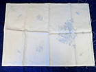 Vintage Vogart Stamped Heavy Linen Dresser Scarf Butterfly Flower Basket 15x42 