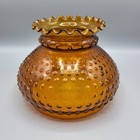 Vintage Amber Glass Hobnail Glass Lamp Shade Ruffled Top Retro Style Decoration