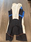 Mens Louis Garneau Black Blue Cycling Kit Triathlon Tri Suit Skinsuit L