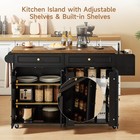 58  Mobile Kitchen Island  Kitchen Island Cart With Power Outlet  Island Table