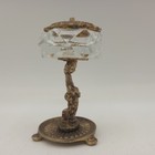 Brass Gold Gilt Filigree Cherub Standing Salt Cellar Figurine Vintage Sticker 