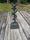 Bronze Asclepius Sculpture Statue Signed Medicine Snake Rod Vintage Art
