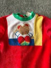 Baby Red Fleece Footed Sleeper With Embroidered Bear 9-12 Month