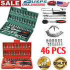 46pcs Socket Wrench Set 1 4  Drive Ratchet Metric Kit Garage Car Repair Tool Usa