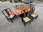 Henredon Elan Koa Black Lacquer Dining Set - Table   6 Chairs