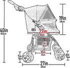 Pet Gear Happy Trails Lite Pet Stroller For Cats dogs  Zipper Entry  Easy Fold W