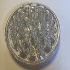 Vintage Clear Glass Flower Frog Oval 28 Holes  1 Candle Hole 5    X 3-7 8  Insert