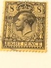 Gb K george V Used  eight Pence   1913  Wmk Simple Cypher  Black yellow Stamp