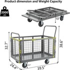 6 In 1 Platform Truck Cart W  Cage 2000 Lbs Aluminum Hand Truck Push Cart Dolly