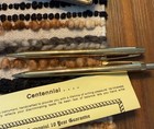Set Of 2 Vintage Centennial Gold-tone Pen   Mechanical Pencil Set Velvet Case  