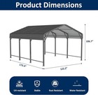 10x15 Ft Metal Carport With Galvanized Frame  Outdoor Heavy Duty Shelter For Car