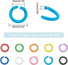 200pcs 6mm Colored Jump Rings 10 Colors Open Jump Rings O Ring Connectors 18    