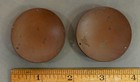 Two Copper Scale Pans Antique Coin Balance Type Three Cord Concave Small