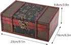 Vintage Wooden Storage Box Small Wood Treasure Chest Case Portable Decorative