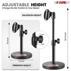 5 Core Mic Stand 3 In 1 Adjustable 13 5  Desk Microphone Stands W Phone Clamp