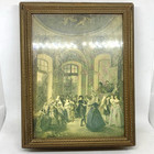 Antique Victorian Dresser Vanity Jewelry Box Glass Lid Lancret Art Inner Mirror