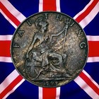 1899 Great Britain Farthing - Victoria - Nice Reverse Toning - Combined Ship