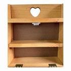 Vtg 3 Shelf Apples Heart Wood Towel Rack Glass Door Wall Mount Grandma Core