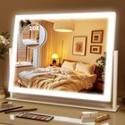 Lighted Hollywood Vanity Makeup Mirror 16 3 x12 6   10x Magnifier  3 Color Led 