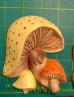2 Ceramic Magic Mushroom Wall Hanging Retro 70s Plaques 4 5 