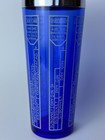 Rare 1930   s Vintage Art Deco Cobalt Blue Glass And Chrome Recipe Cocktail Shaker
