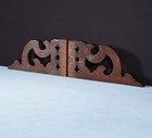 Pair Of 12  Wide French Antique Solid Oak Wood Brackets Trim Pieces