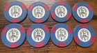 Binions Horseshoe Club Casino  5 Poker Chip Lot Of 8 Las Vegas Nevada 1984