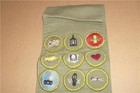 Vintage Boy Scouts Khaki Cotton Canvas Uniform Sash W  23 Merit Badge Patches Ex