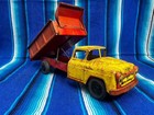 1950 s Vintage Hydraulic Dump Truck Pressed Steel Working Used Condition