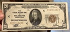 Two Consecutive 1929 Federal  20 Banknote Currency  Philadelphia 