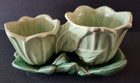 Vintage Mccoy Pottery 1940 s Double Tulip And Swallow Bird Flower Pot Planter