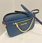 Michael Kors Women Jet Set Item Leather Large East West Zip Chain Crossbody Bag