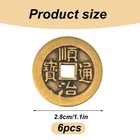6pcs I Ching Coins  1 1 Inch Brass Chinese Feng Shui Fortune Lucky Yellow 