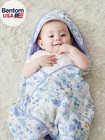Muslin Hooded Baby Towels For Newborn 2 Pack  32x32inch Soft Baby Bath Towel Hig