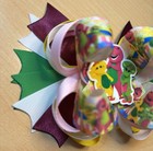 Barney The Dinosaur Inspired Hair Bow 