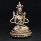 Chinese Antique Ming Dynasty Copper Golden Paint Statue Kwan-yin Ming 1368-1644