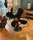 Antique Ge Oscillating Fan 1930   s 40   s Original Works Very Well  4 Blade Fan
