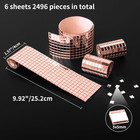6 Pack Self-adhesive Glass Mirror Mosaic Tiles 2364 Pieces Small Square Mirror T