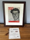 Joe Dimaggio Auto Signed 1939 Life Magazine Framed Cover Beckett Loa  Yankees