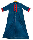 Eddie Bauer Womens Xxl Vintage 1990s Jean Denim Prairie Dress Maxi Button Up