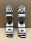 Pair Antique Shabby White 6x17 Wood Corbel Roof Brackets Old Vtg Chic 971-26b