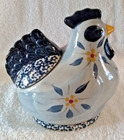 Temptations Old World Blue Hen Chicken Dish Canister With Lid