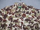 George Stafford Sons Shirt Mens Large Brown Camo Hunt Outdoor Epaulette
